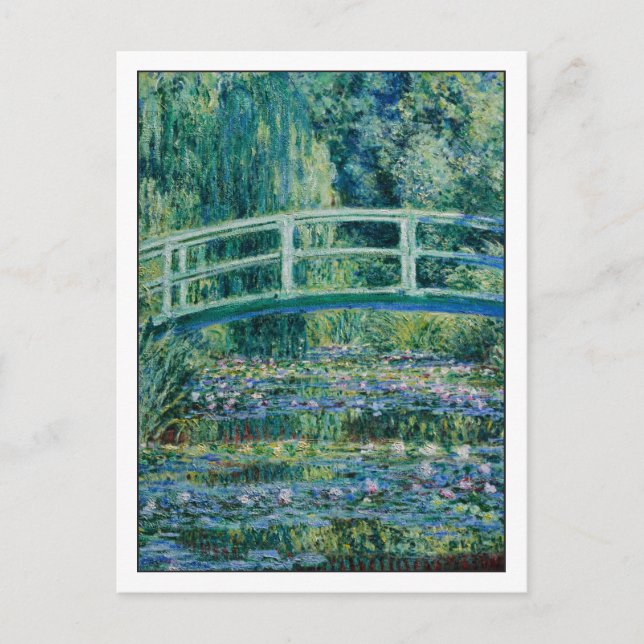 Cartão Postal Lírios de água e Ponte Japonesa por Monet (Frente)