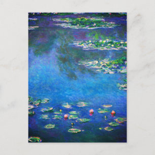 Cartão Postal Lírios de Água Vintage por Claude Monet