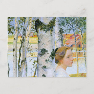 Cartão Postal Lisbeth nas Árvores Birch