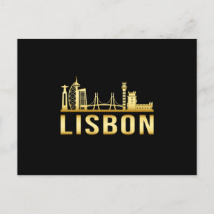 Cartão Postal Lisboa Portugal Cidade Skyline Cityscape Funny Gif