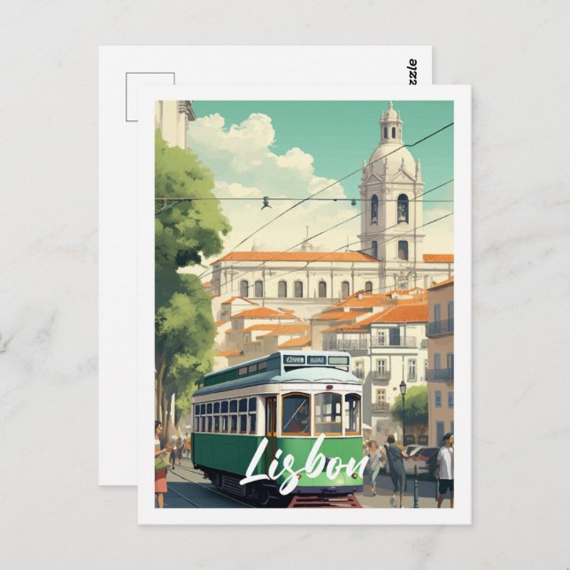 Cartão Postal Lisboa Portugal Familiar Viagem (Frente/Verso)