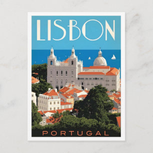 Cartão Postal Lisboa Portugal Viagem Antiga