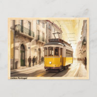 Lisboa Portugal Yellow Tram Vintage