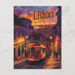 Cartão Postal Lisbon Tram vintage 