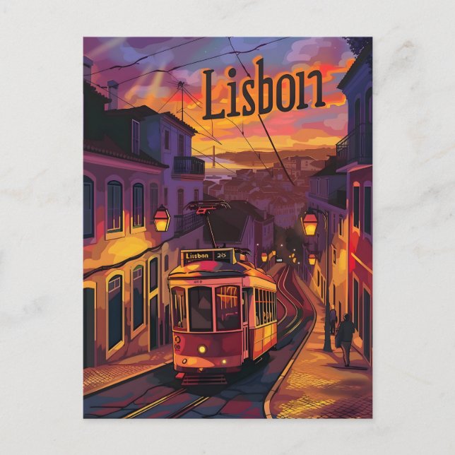 Cartão Postal Lisbon Tram vintage  (Frente)