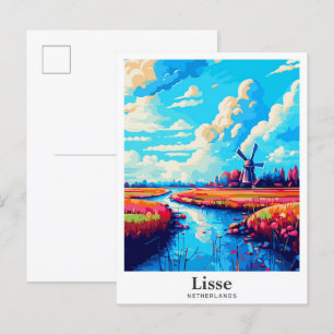 Cartão Postal Lisse Netherlands Art Viagens vintage Illustration