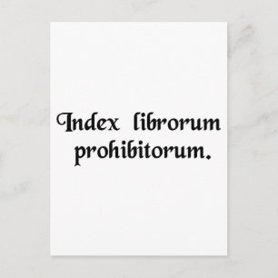 Cartão Postal Lista de Livros Proibidos.