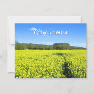 Cartão Postal Lista de Países Amarelo e Azul - Personalizada