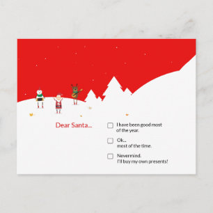 Cartão Postal Lista de Verificação de Natal tMaple Leaf Canadá E