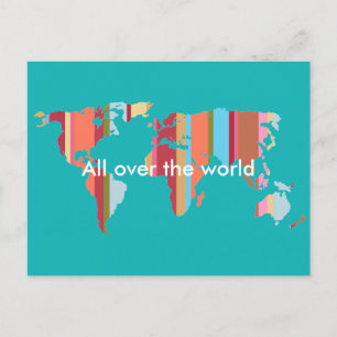 cartão postal listrado do mundo