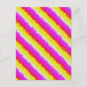 Cartão Postal Listras de Arco-Íris Artdeco Amarelo Rosa