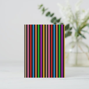 Cartão Postal Listras de Arco-Íris Colorido - Preto