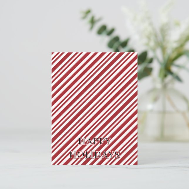 Cartão Postal Listras de Bastão de Natal (Em pé/Frente)