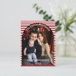 Cartão Postal Listras de Bengala de Natal Personalizadas
