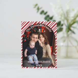 Cartão Postal Listras de Bengala de Natal Personalizadas