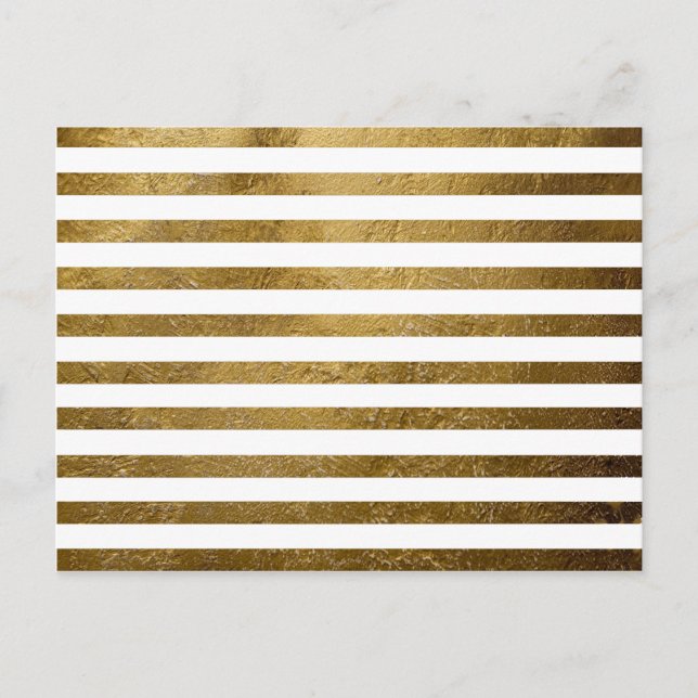 Cartão Postal listras de cor de ouro impressas (Frente)