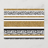 Listras de leopardo glitter dourado fofo e moderno