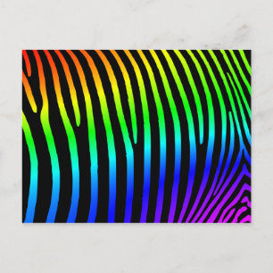 Cartão Postal Listras de Zebra Arco-íris