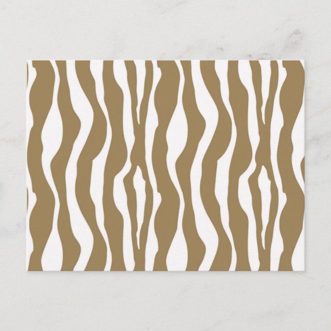 Cartão Postal Listras de zebra - Bege Taupe e Branco (Frente)