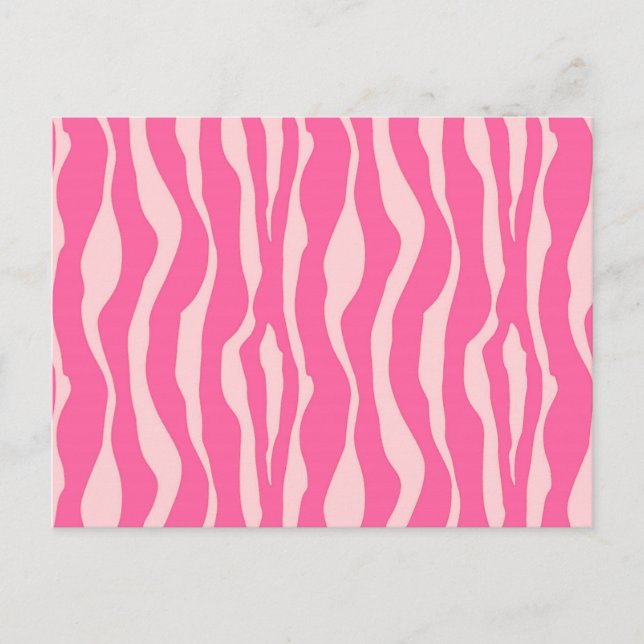 Cartão Postal Listras de zebra - fúcsia e rosa claro (Frente)