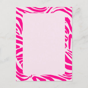 Cartão Postal Listras de zebra rosa