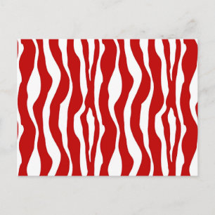 Cartão Postal Listras de zebra - Vermelho Profundo e Branco