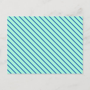 Cartão Postal Listras diagonais - aqua e azul marinho