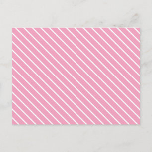 Cartão Postal Listras diagonais - rosa concha e branco