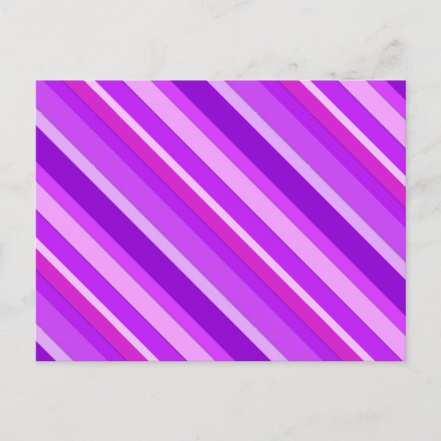 Cartão Postal Listras doces em camadas - roxo e orquídea (Frente)
