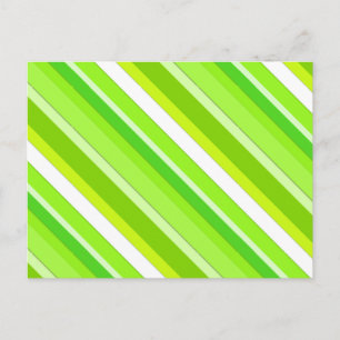 Cartão Postal Listras doces em camadas - verde limão e branco
