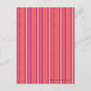 Cartão Postal Listras Finas LtRosa