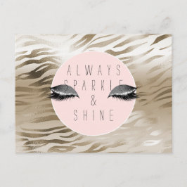 Cartão Postal Listras Olhos Brilho Prata Glamouroso Dourado  