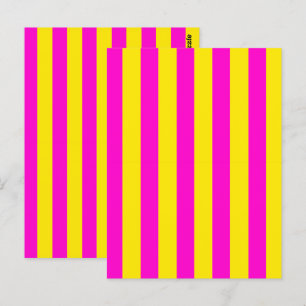 Cartão Postal Listras Rosa Vibrante e Amarelo Canário