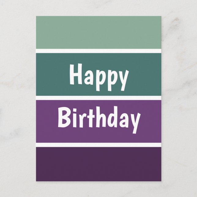 Cartão Postal Listras Verdes E Roxas (Frente)