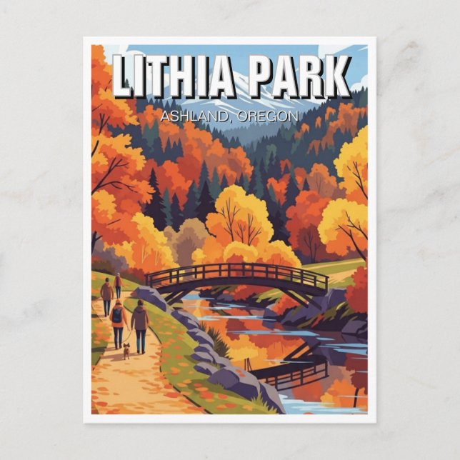 Cartão Postal Lithia Park Ashland Oregon Travel Postcard (Frente)