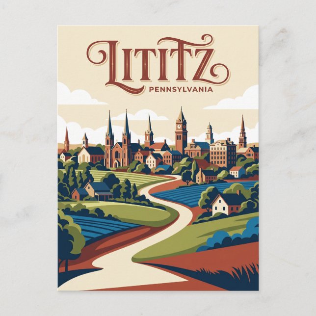Cartão Postal Lititz EUA (Frente)