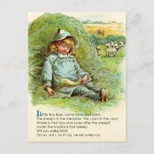 Cartão Postal Little Boy Blue Nursery Rhyme