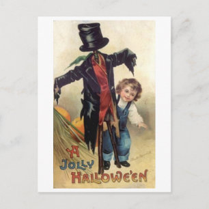 Cartão Postal Little Boy & Sassustrow Vintage Halloween