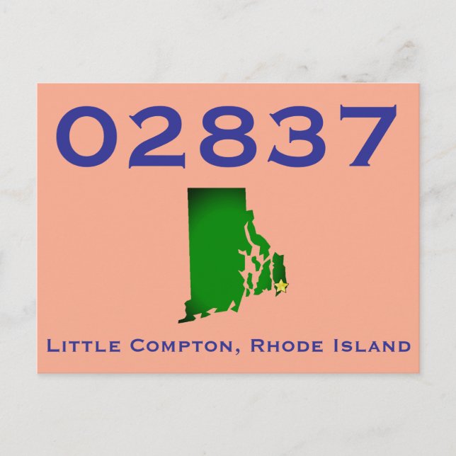 Cartão Postal Little Compton, RI Zip Code - 02837 - Sakonnet, LC (Frente)