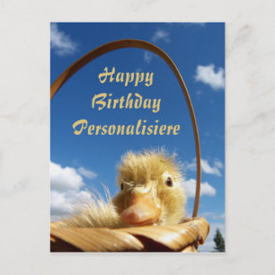 Cartão Postal little duckling in blue sky ,template