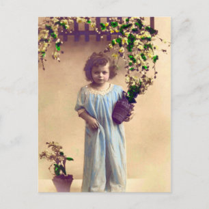 Cartão Postal Little French Girl Vintage