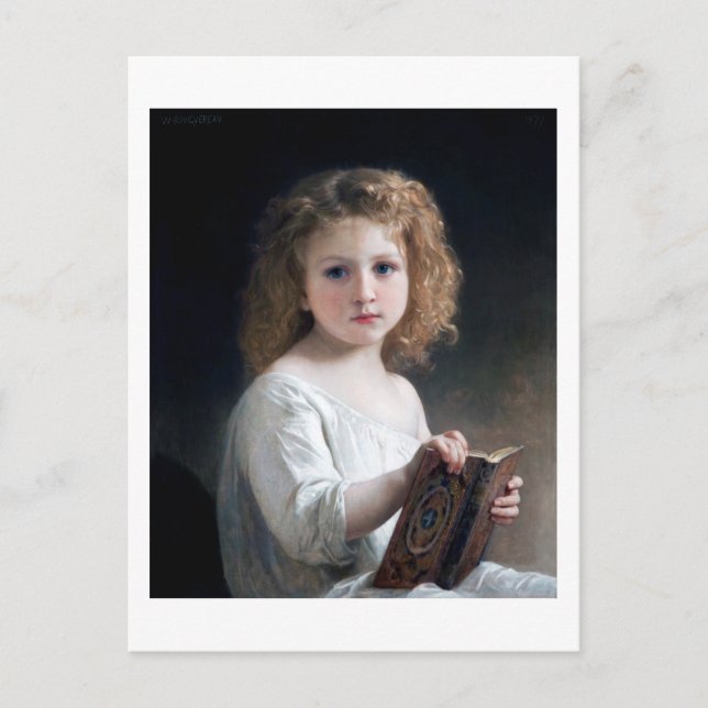 Cartão Postal Little Girl, Bouguereau (Frente)
