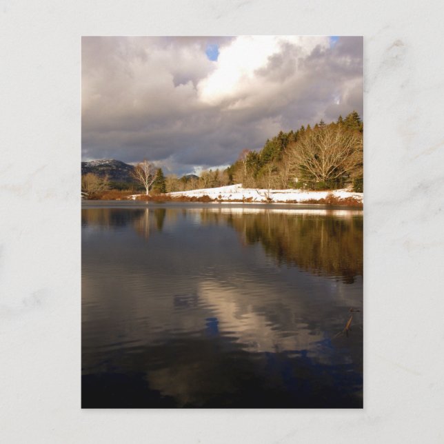 Cartão Postal Little Long Pond no inverno (Frente)