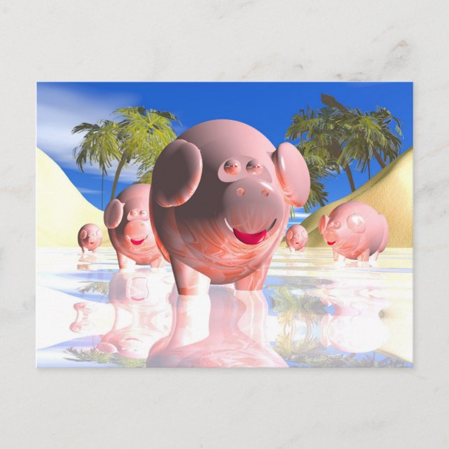 Cartão Postal Little pigs (Frente)