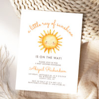Little Ray of Sunshine Cute Baby Shower Invitation