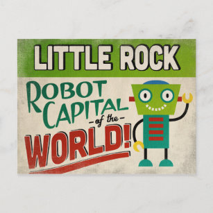 Cartão Postal Little Rock Arkansas Robot - Engraçado Vintage