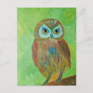 Cartão Postal Little Wise Owl
