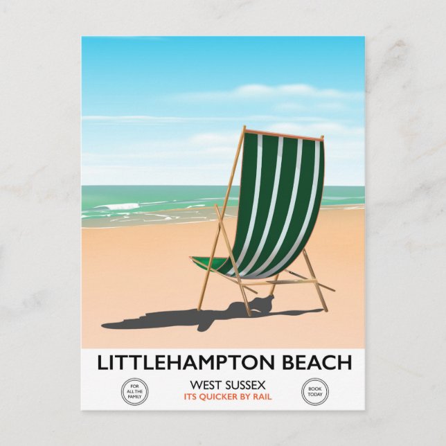 Cartão Postal Littlehampton Beach East Sussex poster de viagens (Frente)