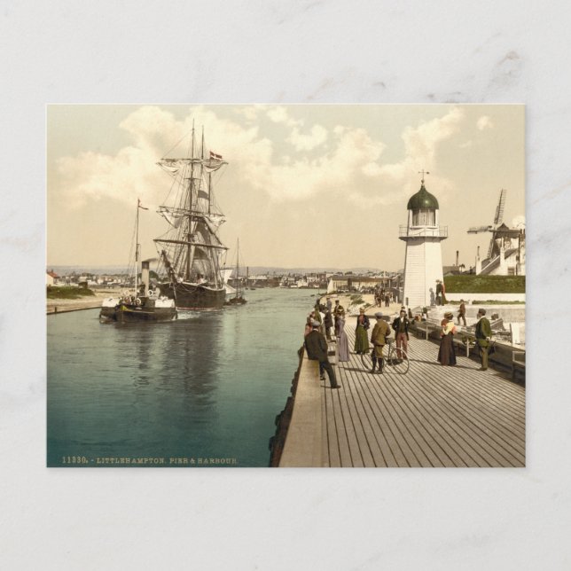 Cartão Postal Littlehampton Pier e Harbor, Inglaterra (Frente)