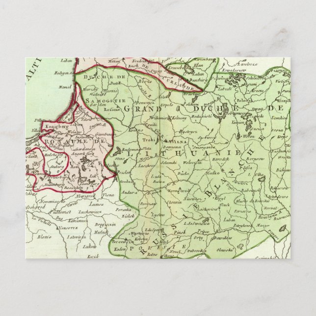 Cartão Postal Lituânia, Bielorrússia (Frente)